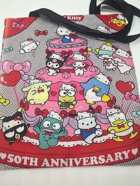 Hello Kitty Pink Red Anniversary Character Tote